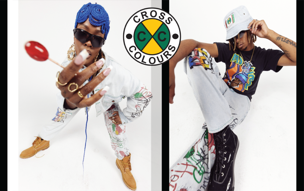 Models wearing Cross Colours 